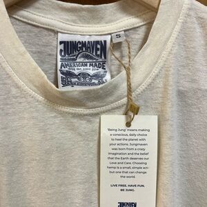 NWT washed White hemp Jungmaven tshirt. ‘Jung Tee’ size s